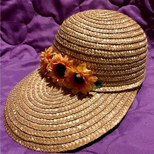 Sunflower-Embellished Straw Hat